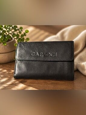 Vintage Capacci Black Italian Leather Wallet • Classic Minimalist Men’s Bifold